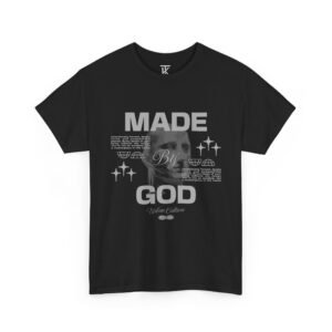 Made By God Graphic Tee — Bold Religious Typography Christian Shirt