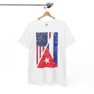 USA And Cuba Flag Drip T-Shirt — Cuban Pride Graphic Tee