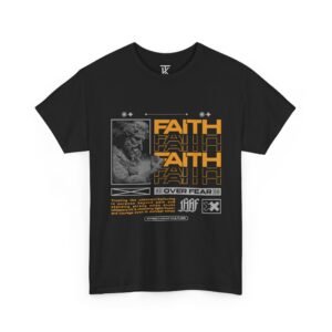 Faith Over Fear Graphic Tee — Bold Religious Typography Christian Shirt